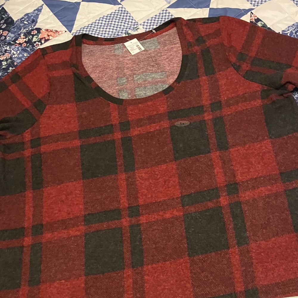 Plaid Red and Black Women's Tunic Top